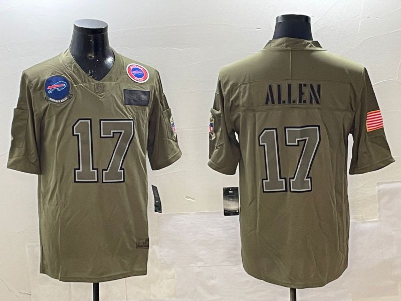 Men Buffalo Bills 17 Allen Green 2025 Nike Salute to Service Limited NFL Jersey style 2